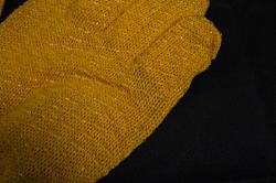 Orange String Knit Honeycomb Glove